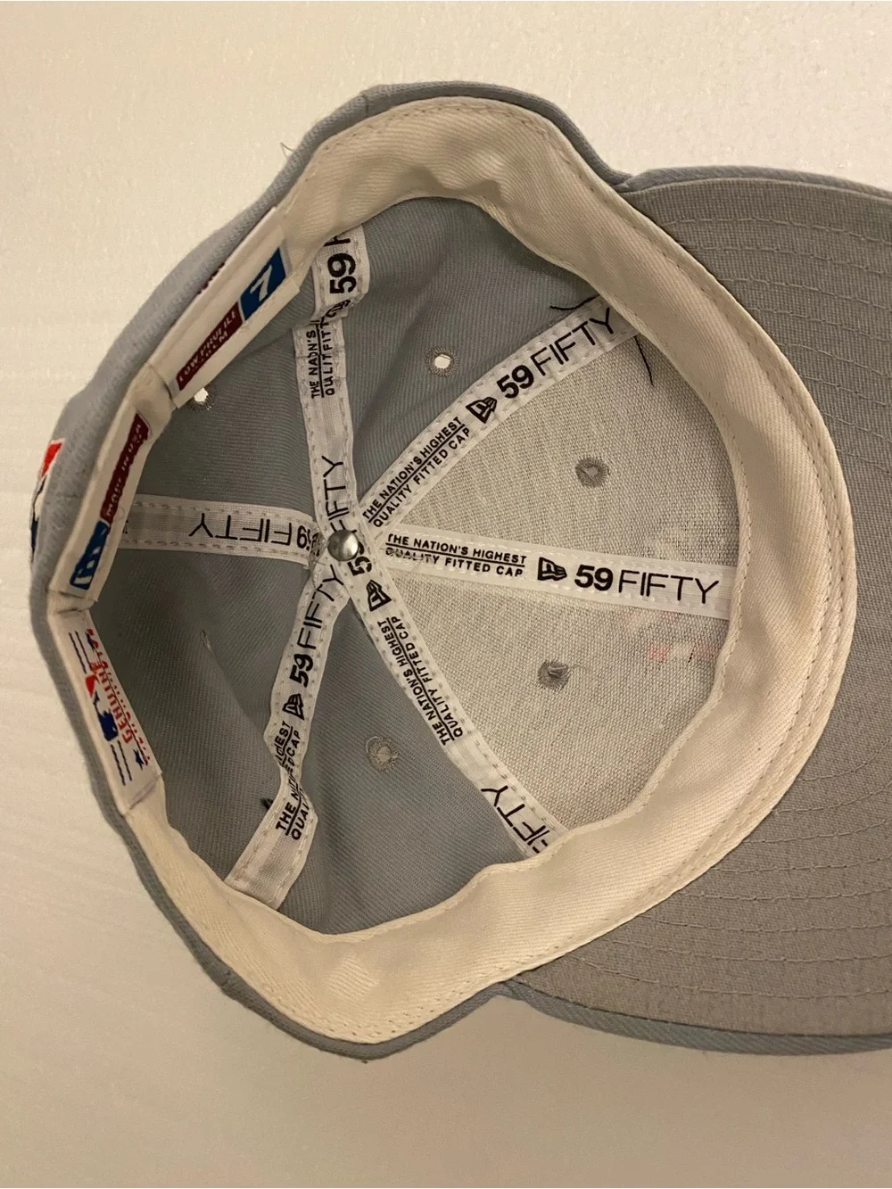 New Era Kids Gray Baseball Cap with Red, White & Blue Logo Made In USA